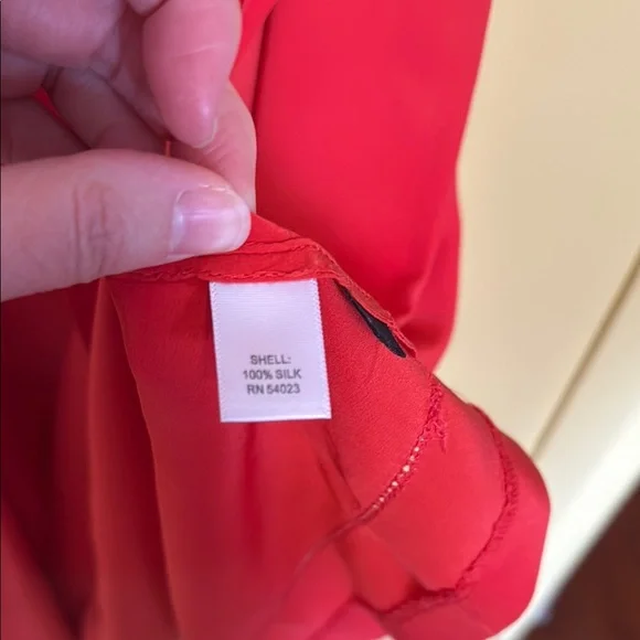 Coral Short Sleeve silk Dress - Picture 3 of 4